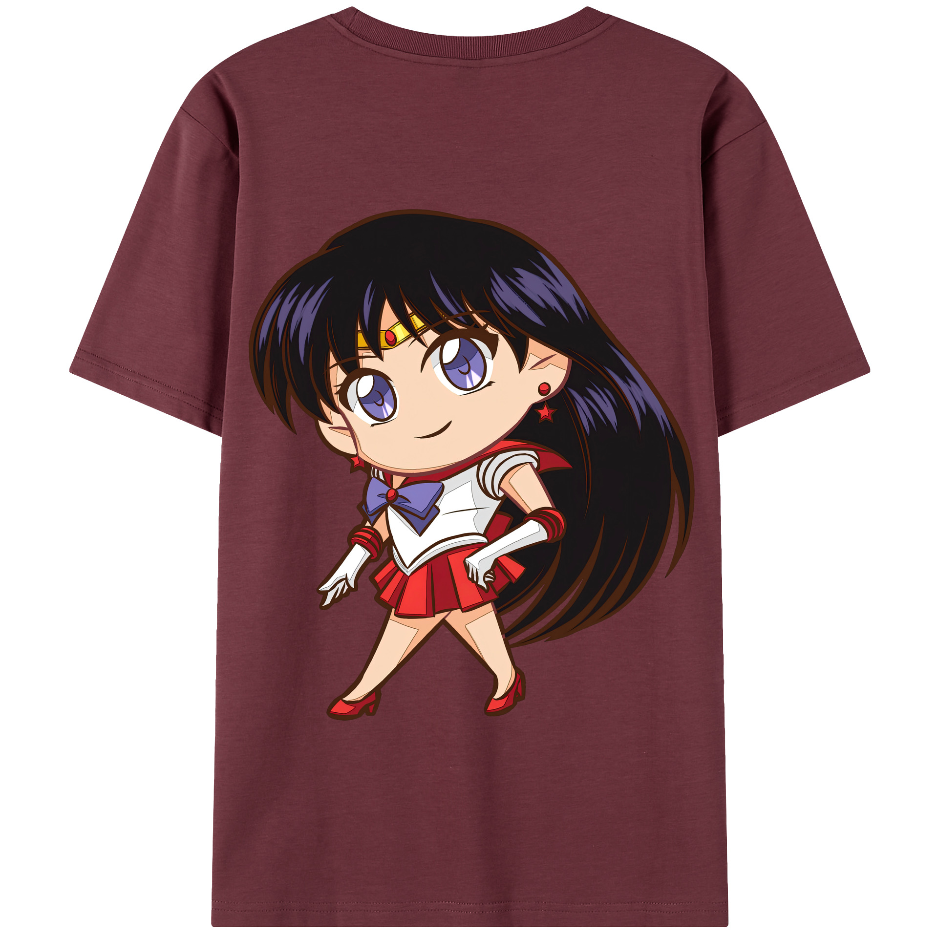 （画像用） 美少女戦士セーラームーン 火野レイ ひの レイ Sailor Moon Hino Rei （セーラーマーズ,Sailor Mars） 綿100％半袖Tシャツ（背面プリント）